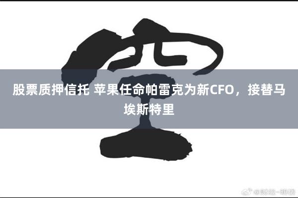 股票质押信托 苹果任命帕雷克为新CFO，接替马埃斯特里