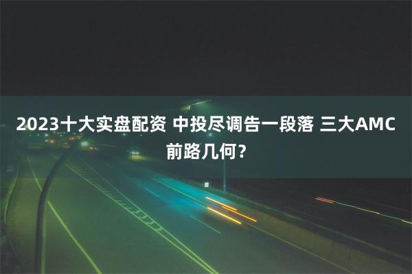 2023十大实盘配资 中投尽调告一段落 三大AMC前路几何？