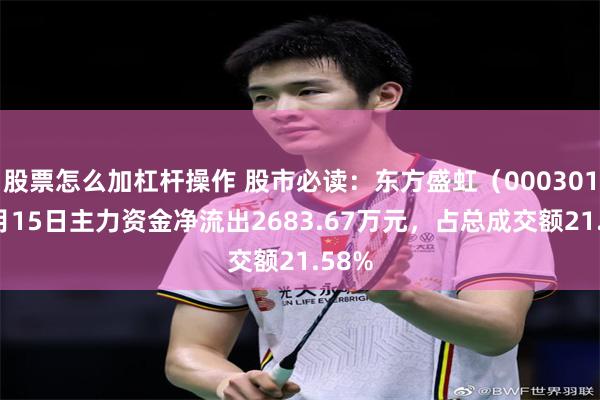 股票怎么加杠杆操作 股市必读：东方盛虹（000301）5月15日主力资金净流出2683.67万元，占总成交额21.58%