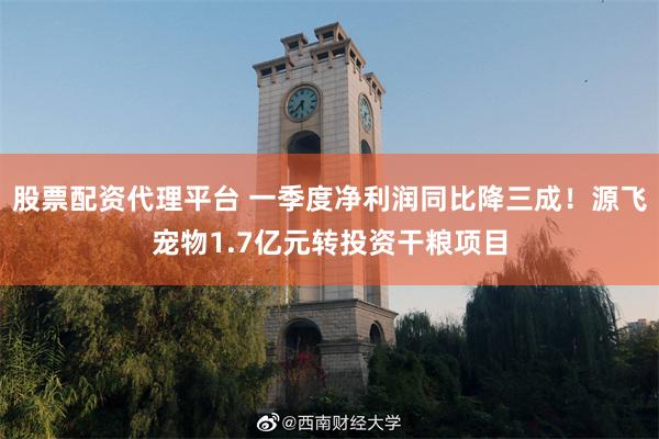 股票配资代理平台 一季度净利润同比降三成！源飞宠物1.7亿元转投资干粮项目