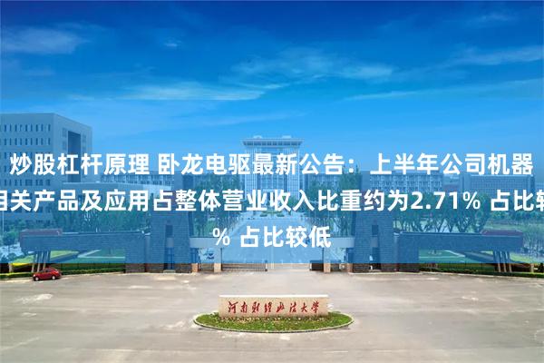 炒股杠杆原理 卧龙电驱最新公告：上半年公司机器人相关产品及应用占整体营业收入比重约为2.71% 占比较低
